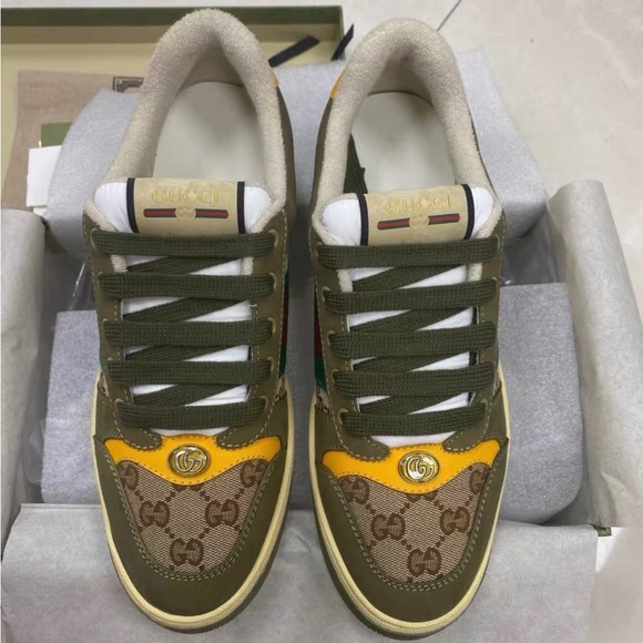 Gucci Olive and Mustard Sneakers - Picture 4 of 8